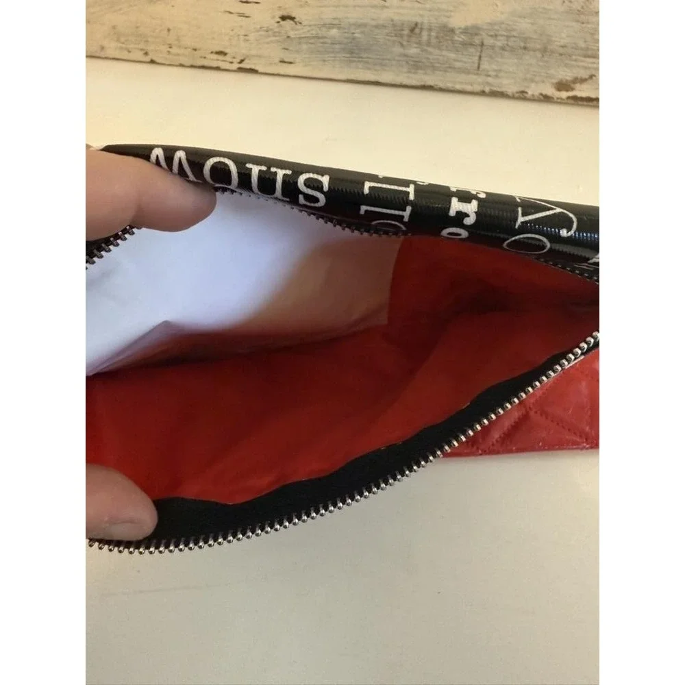 Brighton Holiday Wristlet Pouch Set Red Quilted Heart Black Joy Script Bag‎